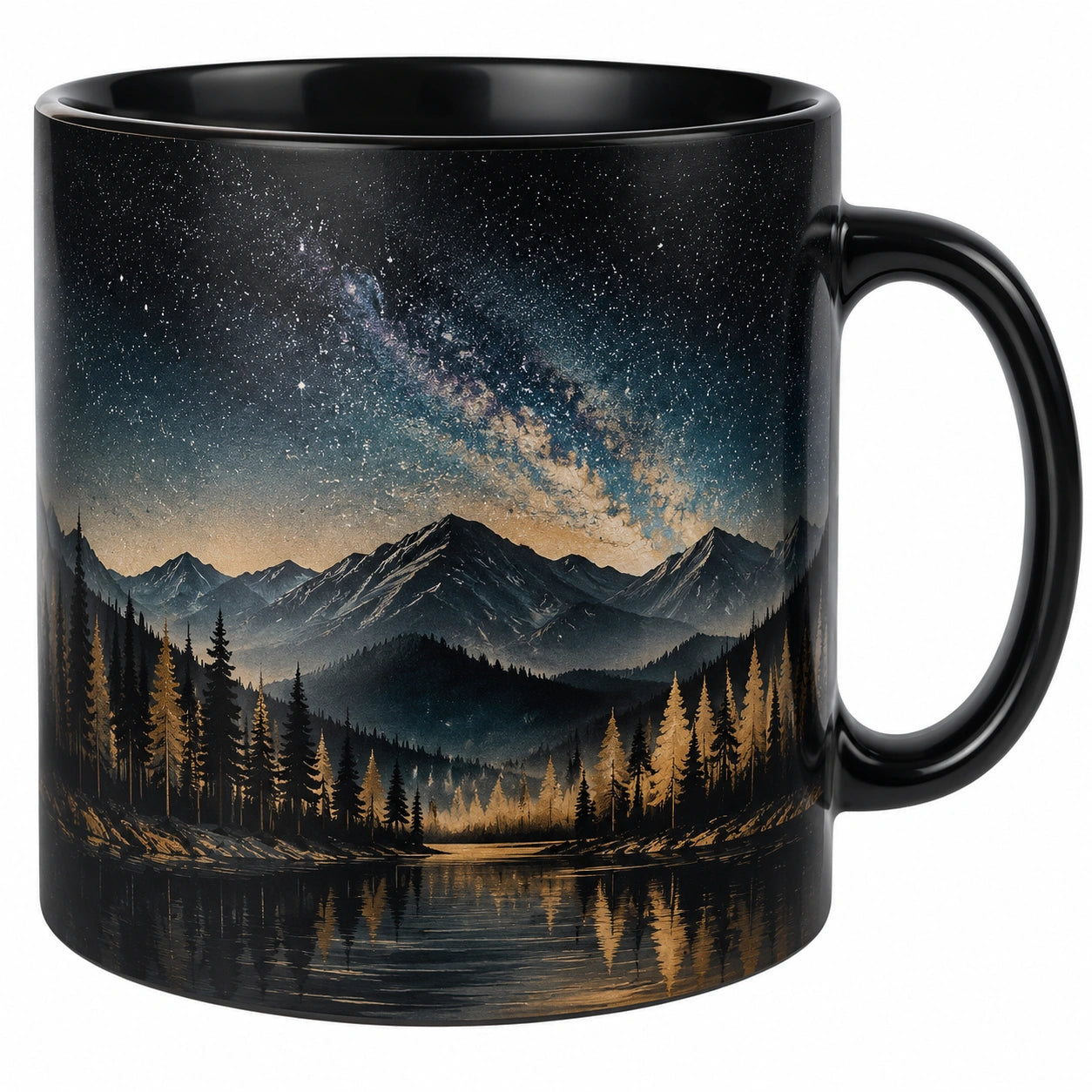 Keramiktasse mit Nachtlandschaftsdesign, 350ml