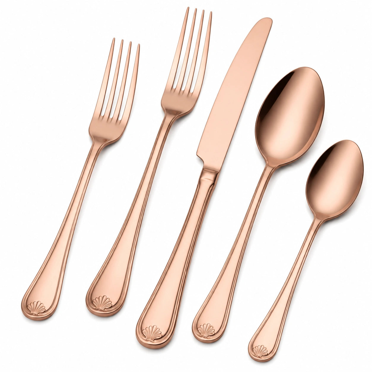 Elegantes Roségold Besteckset, 5-teilig