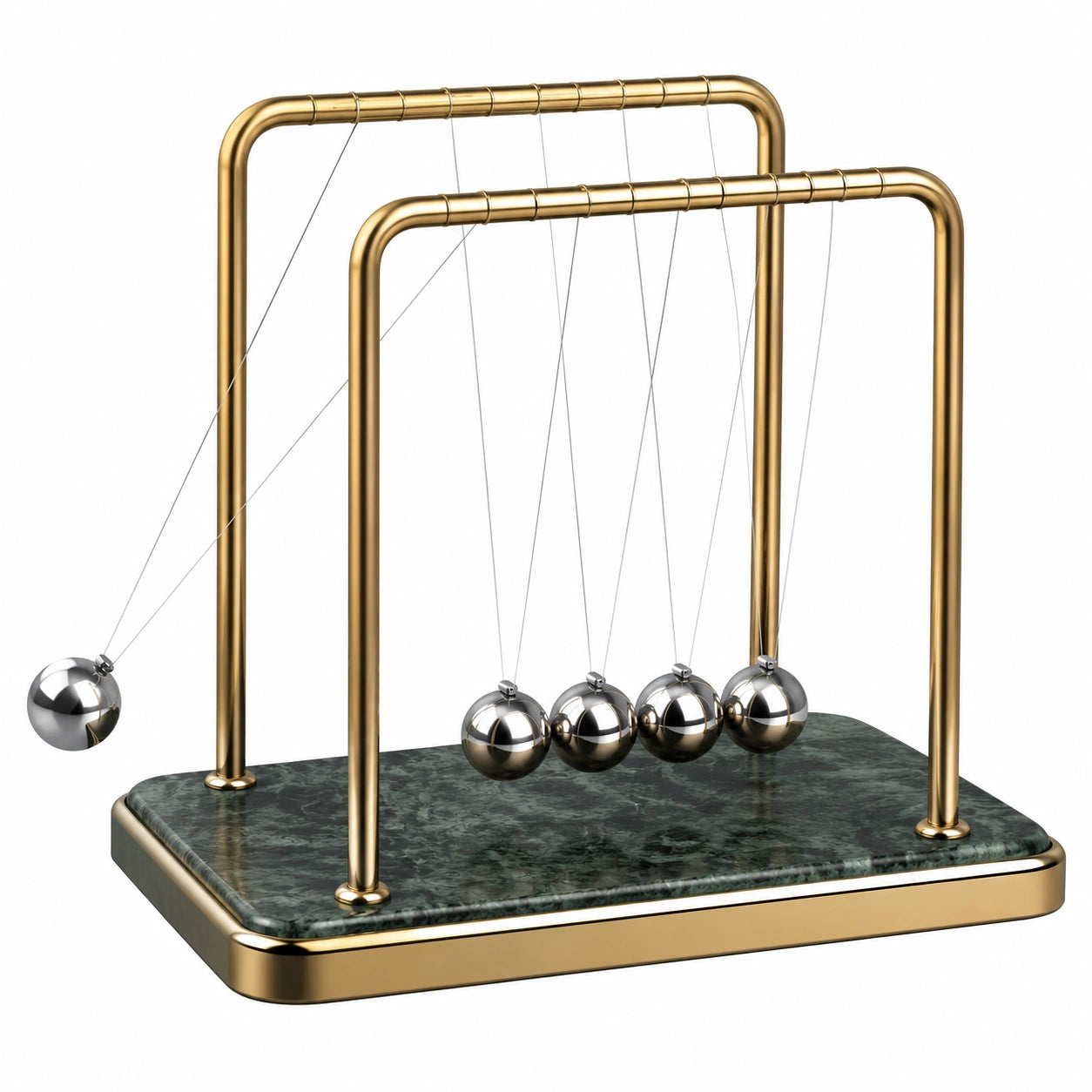 Newton Pendel Kugelspiel Balance Gold Mit Marmorbasis