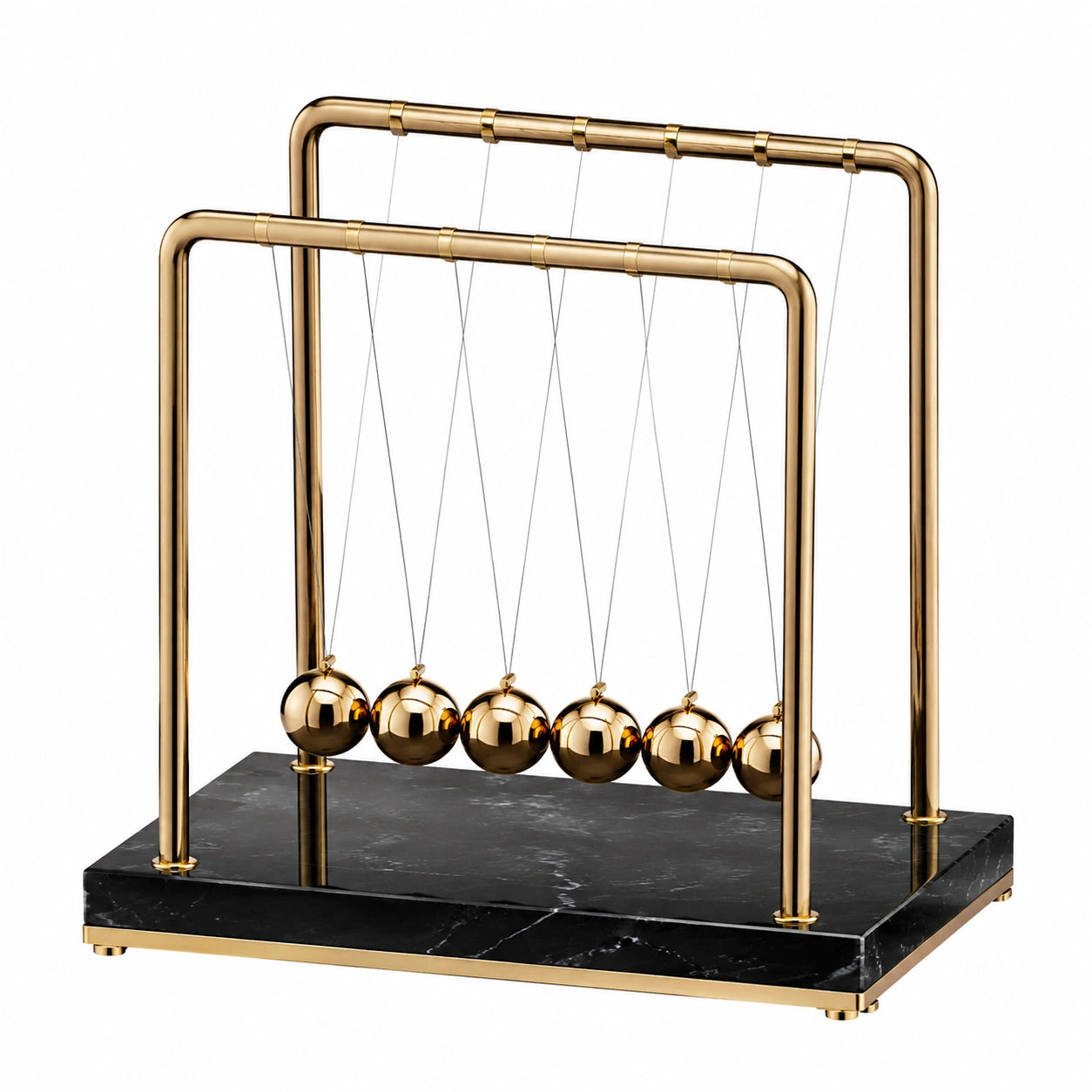Newton Pendel mit 6 Kugeln – Physik Schreibtischspielzeug – Gold