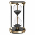 Schwarz-Goldene Sanduhr Glas Metall 30 Minuten