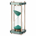 Modernes Sanduhr-Design in Grün und Gold