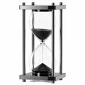 Luxuriöse Sanduhr mit Schwarzem Sand, Edelstahlrahmen, 60 Minuten