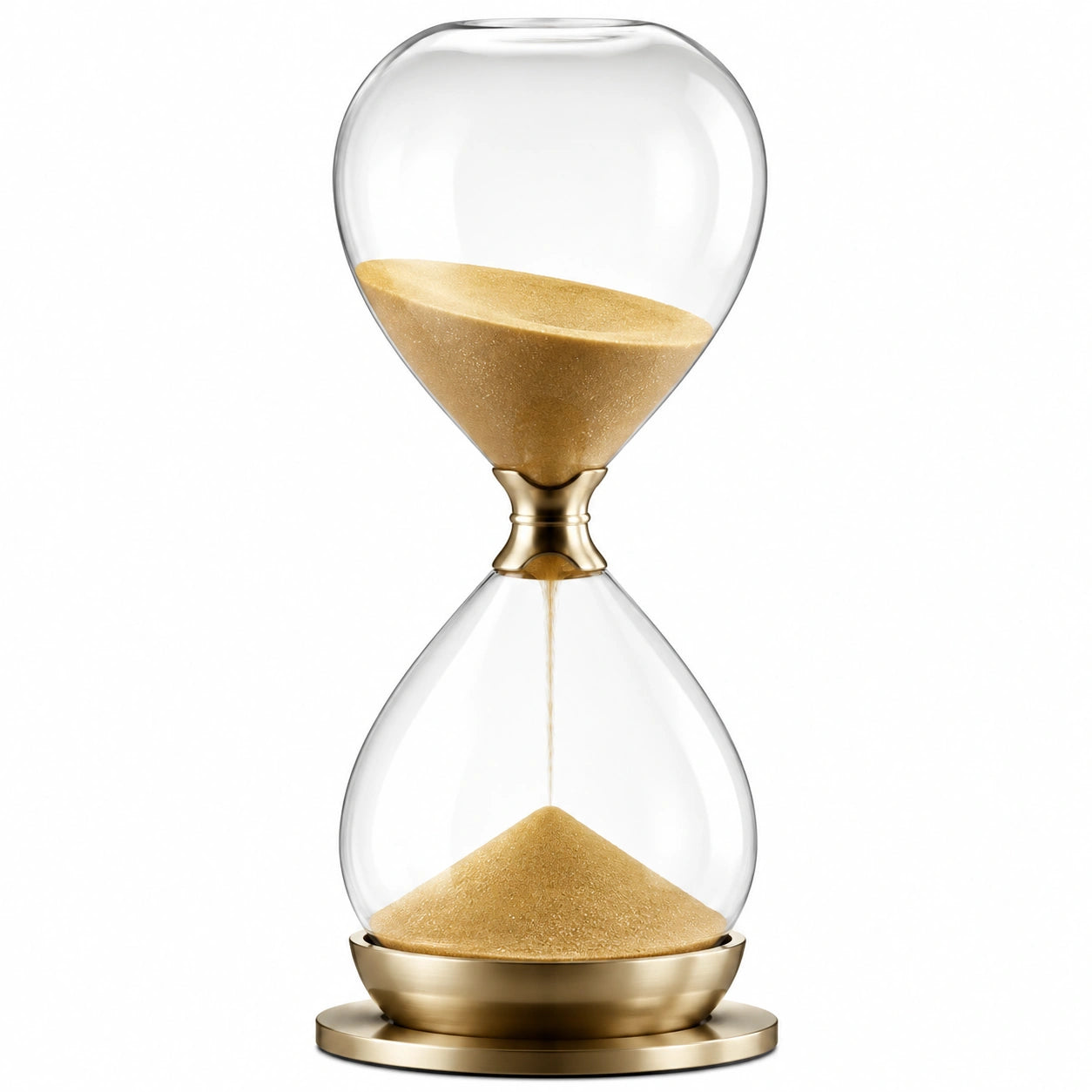 Goldene Sanduhr mit Metallrahmen und 60-Minuten-Timer
