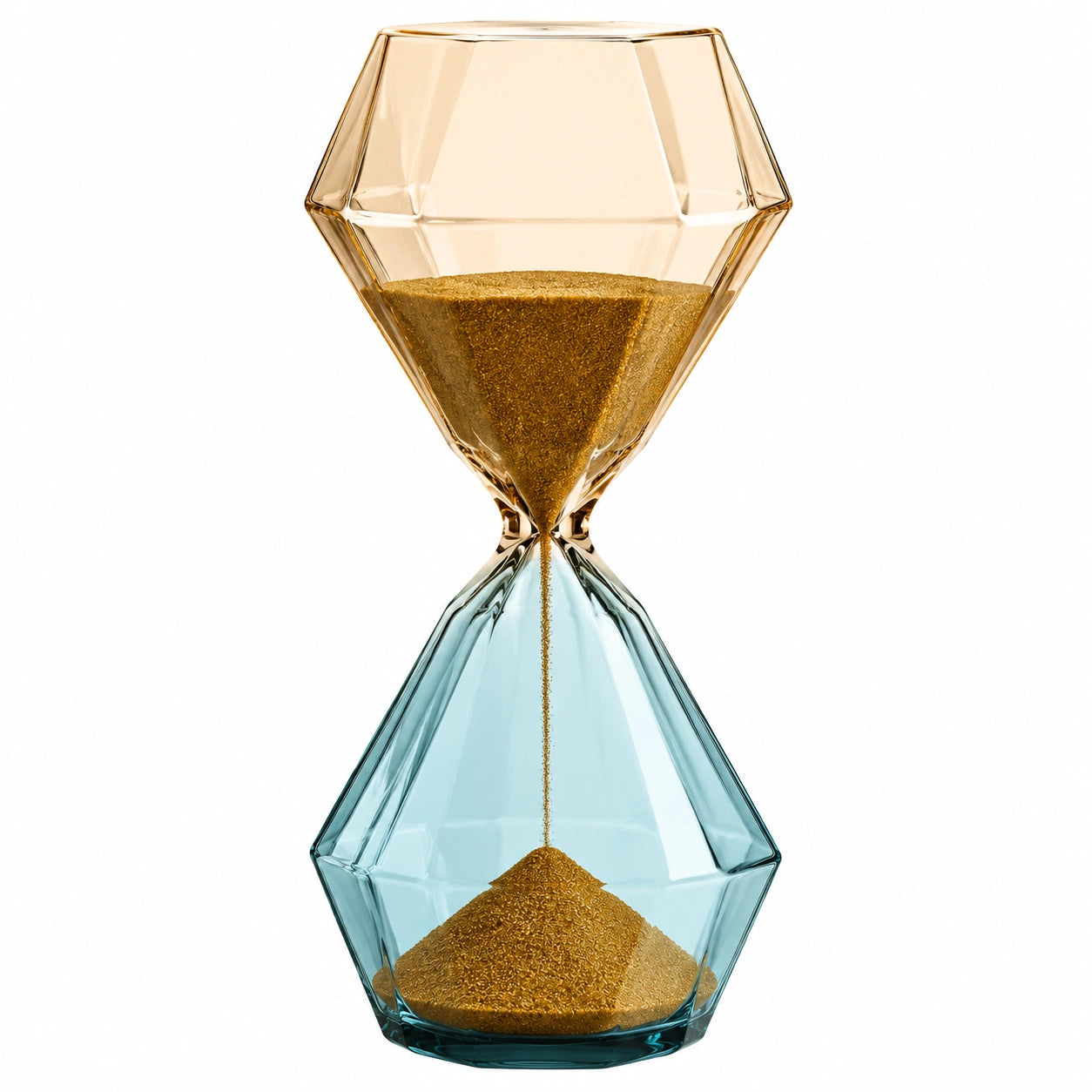 Stilvolle Sanduhr mit 60-Minuten-Timer blau und orange