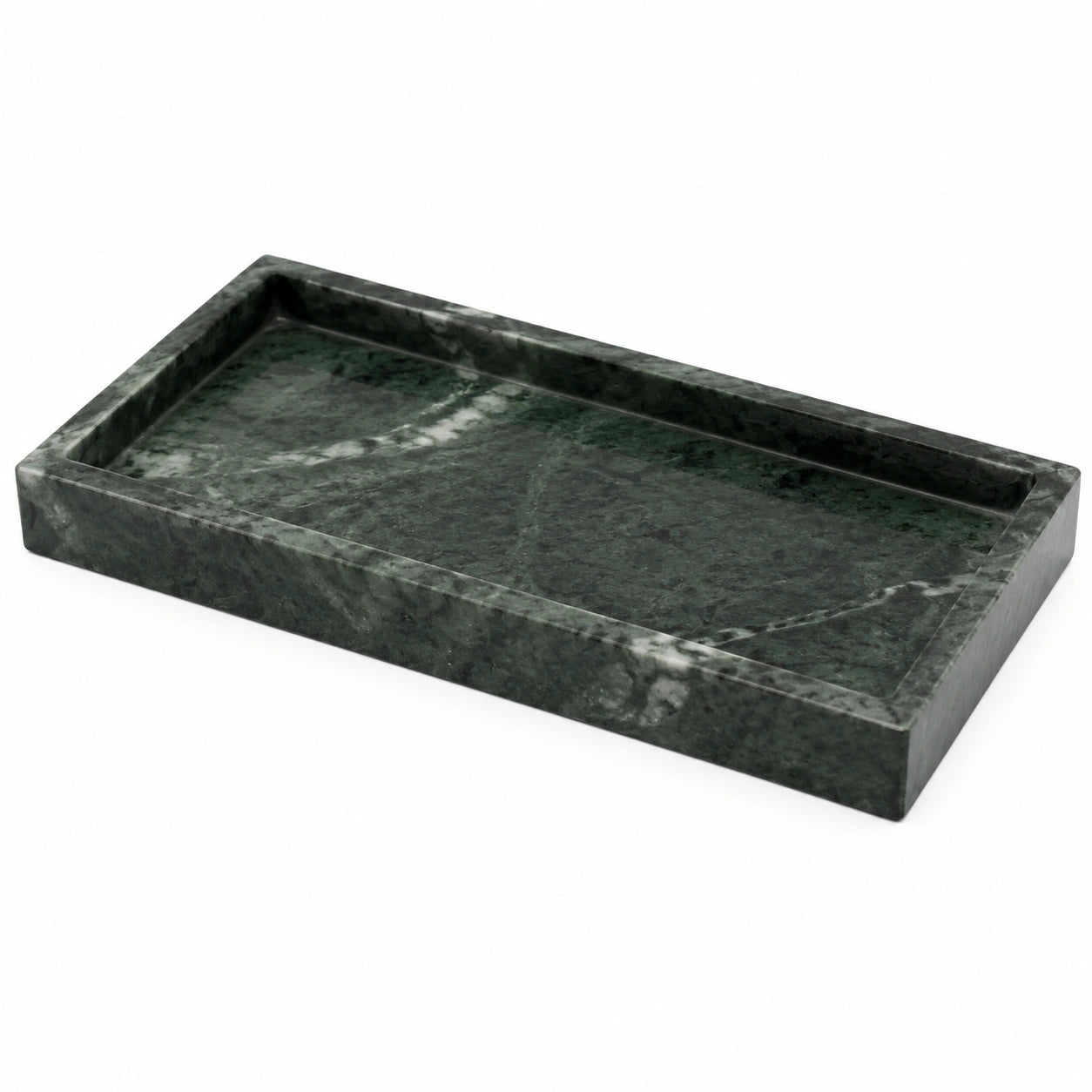 Rechteckiges Tablett Dunkelgrün 30x15 cm