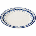 Runder Speiseteller 30 cm Blau-Weiß Dekor