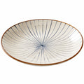 Eleganter Teller mit Streifenmuster, 26 cm, Weiß/Blau